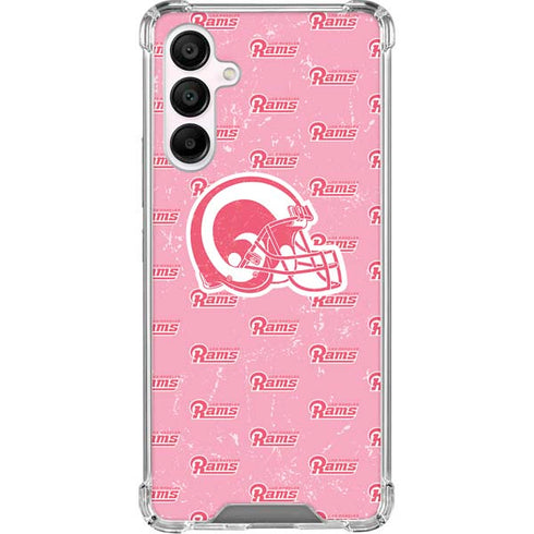 NFL Los Angeles Rams Pink Logo Blast Galaxy A16 5G Clear Case
