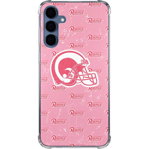 NFL Los Angeles Rams Pink Logo Blast Galaxy A55 5G Clear Case