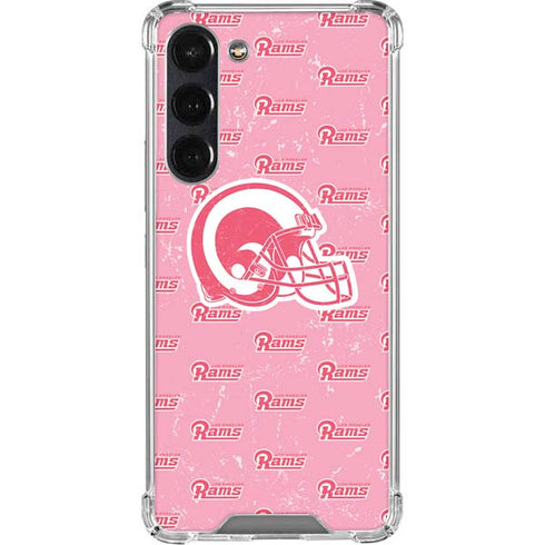 NFL Los Angeles Rams Pink Logo Blast Galaxy S24 FE Clear Case