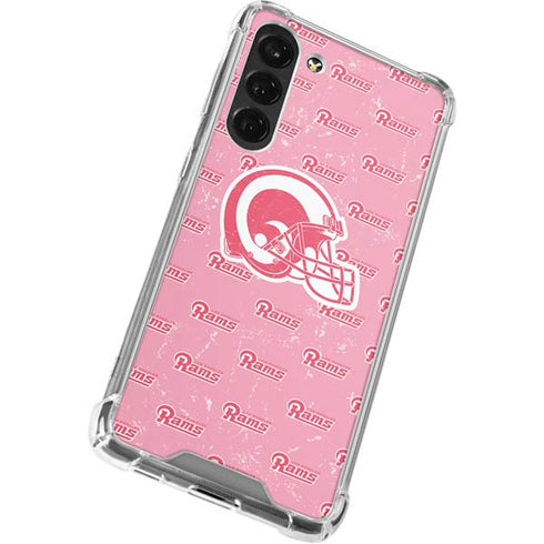 NFL Los Angeles Rams Pink Logo Blast Galaxy S24 FE Clear Case