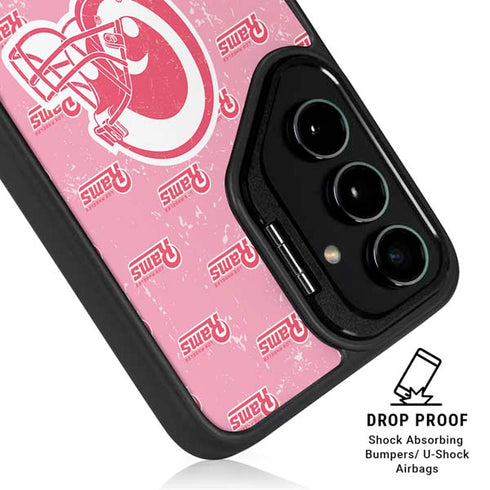 NFL Los Angeles Rams Pink Logo Blast Galaxy S24 FE Kickstand Case