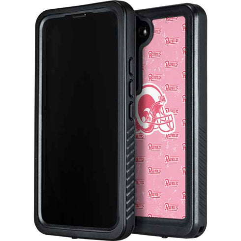 NFL Los Angeles Rams Pink Logo Blast Galaxy S24 Plus Waterproof Case