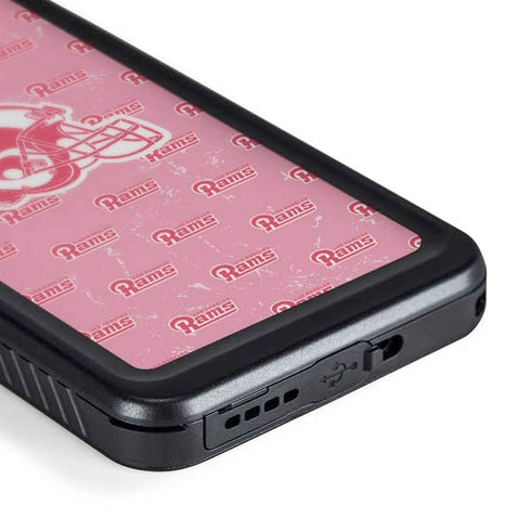 NFL Los Angeles Rams Pink Logo Blast Galaxy S24 Plus Waterproof Case