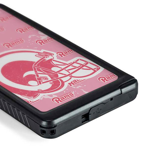 NFL Los Angeles Rams Pink Logo Blast Galaxy S24 Ultra Waterproof Case