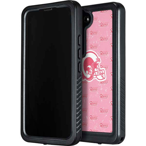 NFL Los Angeles Rams Pink Logo Blast Galaxy S24 Waterproof Case