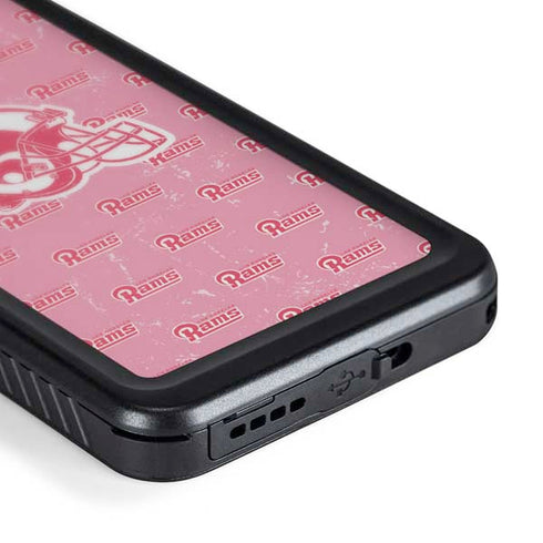 NFL Los Angeles Rams Pink Logo Blast Galaxy S24 Waterproof Case