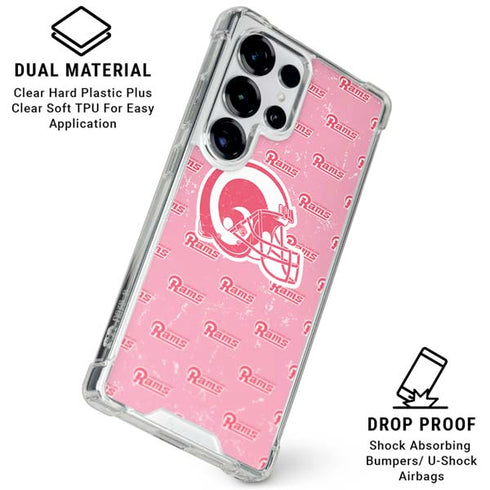 NFL Los Angeles Rams Pink Logo Blast Galaxy S25 Ultra Clear Case