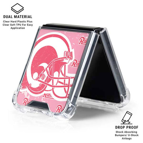 NFL Los Angeles Rams Pink Logo Blast Galaxy Z Flip6 Clear Case