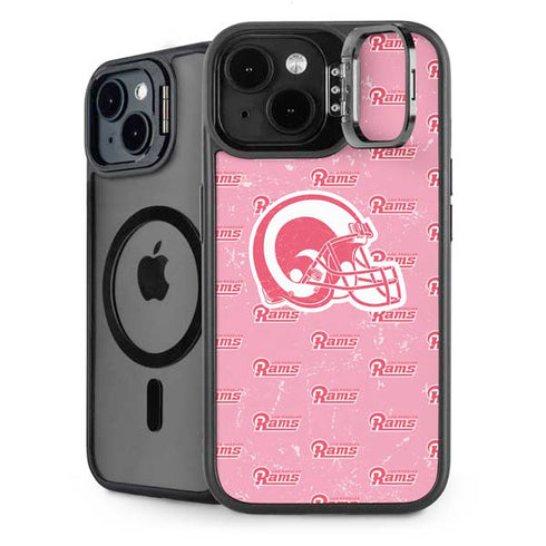 NFL Los Angeles Rams Pink Logo Blast iPhone 14 Plus Kickstand Case