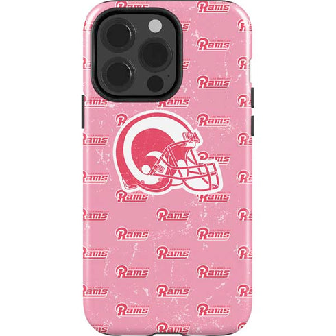 NFL Los Angeles Rams Pink Logo Blast iPhone 15 Pro Impact Case