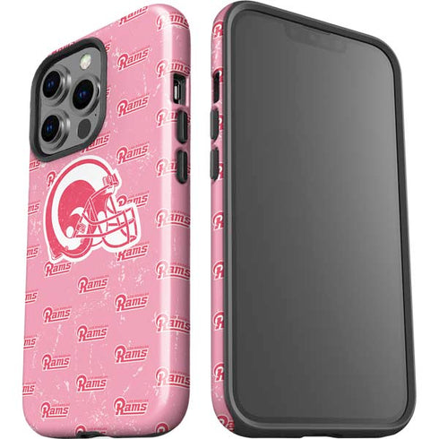 NFL Los Angeles Rams Pink Logo Blast iPhone 15 Pro Impact Case