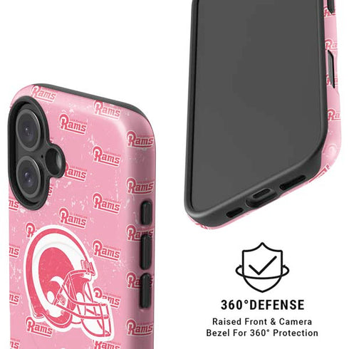 NFL Los Angeles Rams Pink Logo Blast iPhone 16 Magsafe Impact Case