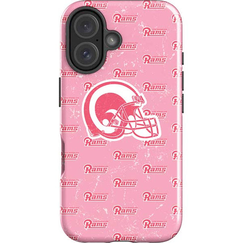 NFL Los Angeles Rams Pink Logo Blast iPhone 16 Plus Impact Case