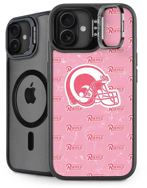 NFL Los Angeles Rams Pink Logo Blast iPhone 16 Plus Kickstand Case