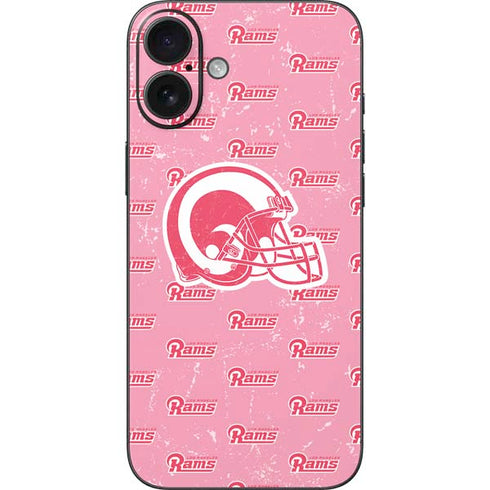 NFL Los Angeles Rams Pink Logo Blast iPhone 16 Plus Skin