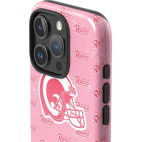 NFL Los Angeles Rams Pink Logo Blast iPhone 16 Pro Impact Case