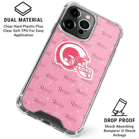 NFL Los Angeles Rams Pink Logo Blast iPhone 16 Pro Max Clear Case