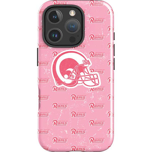 NFL Los Angeles Rams Pink Logo Blast iPhone 16 Pro Max Impact Case