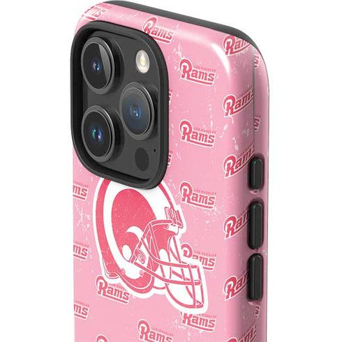 NFL Los Angeles Rams Pink Logo Blast iPhone 16 Pro Max Impact Case