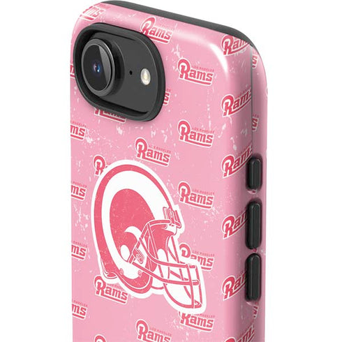 NFL Los Angeles Rams Pink Logo Blast iPhone 16e Impact Case