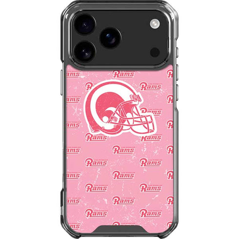 NFL Los Angeles Rams Pink Logo Blast iPhone 18 Pro Max Clear Case
