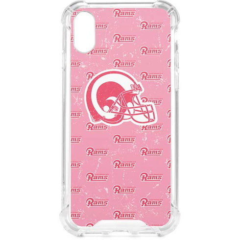 NFL Los Angeles Rams Pink Logo Blast iPhone XS Clear Case