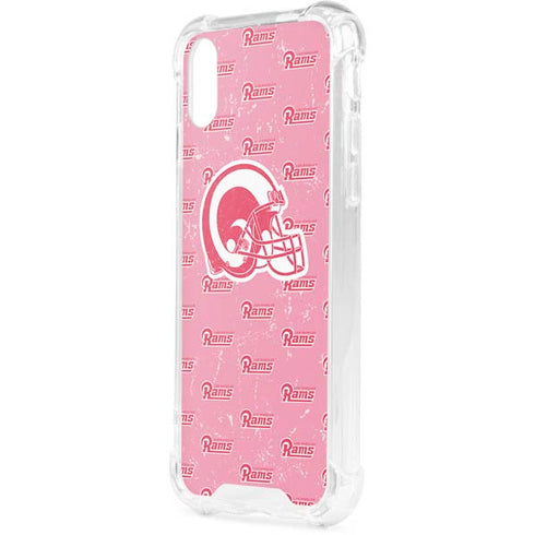 NFL Los Angeles Rams Pink Logo Blast iPhone XS Clear Case