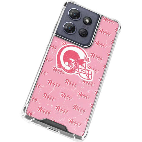 NFL Los Angeles Rams Pink Logo Blast Moto G 5G (2025) Clear Case