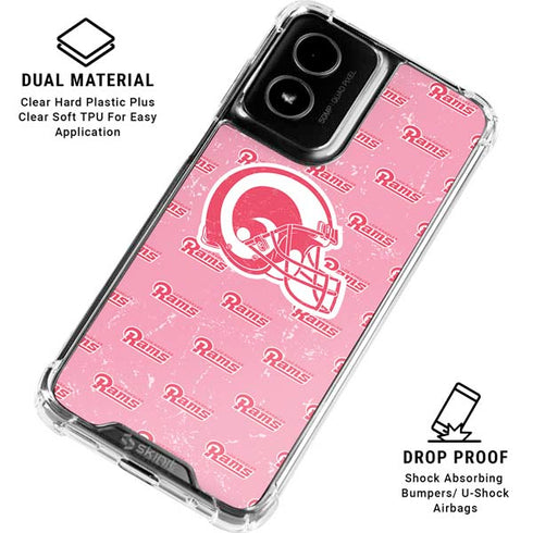 NFL Los Angeles Rams Pink Logo Blast Moto G Power 5G (2024) Clear Case