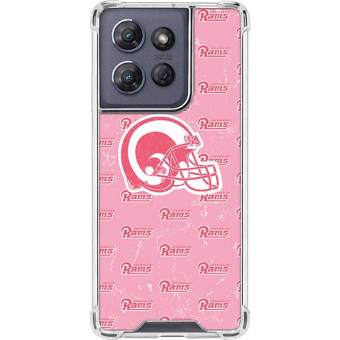 NFL Los Angeles Rams Pink Logo Blast Moto G Stylus 5G (2025) Clear Case