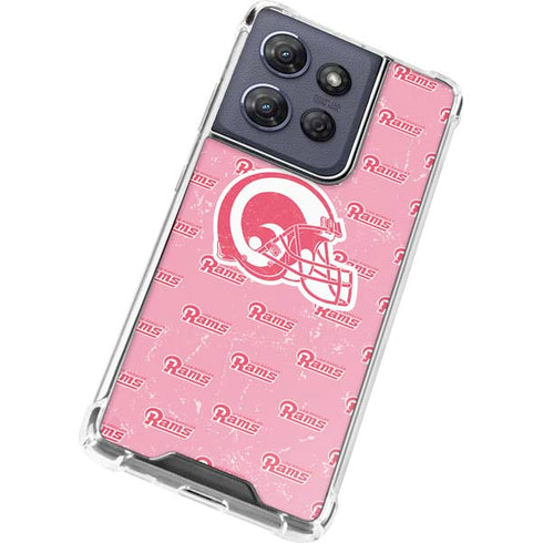 NFL Los Angeles Rams Pink Logo Blast Moto G Stylus 5G (2025) Clear Case