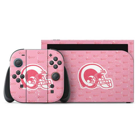 NFL Los Angeles Rams Pink Logo Blast Nintendo Switch 2 (2025) with Joy-Con Skin