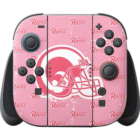 NFL Los Angeles Rams Pink Logo Blast Nintendo Switch 2 (2025) Joy-Con Controller Skin