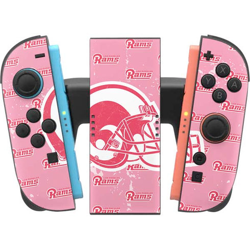 NFL Los Angeles Rams Pink Logo Blast Nintendo Switch 2 (2025) Joy-Con Controller Skin
