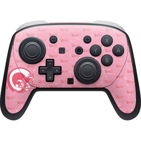 NFL Los Angeles Rams Pink Logo Blast Nintendo Switch 2 (2025) Pro Controller Skin