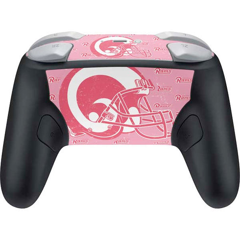 NFL Los Angeles Rams Pink Logo Blast Nintendo Switch 2 (2025) Pro Controller Skin