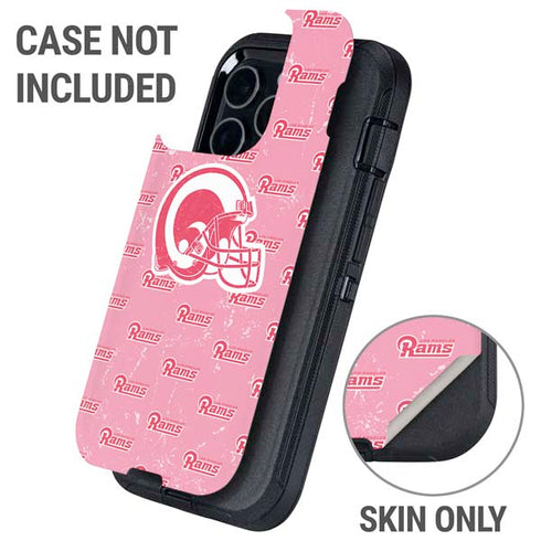 NFL Los Angeles Rams Pink Logo Blast Otterbox Defender iPhone Skin