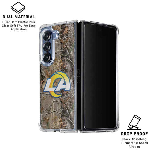 NFL Los Angeles Rams Realtree AP Camo Galaxy Z Fold6 Clear Case