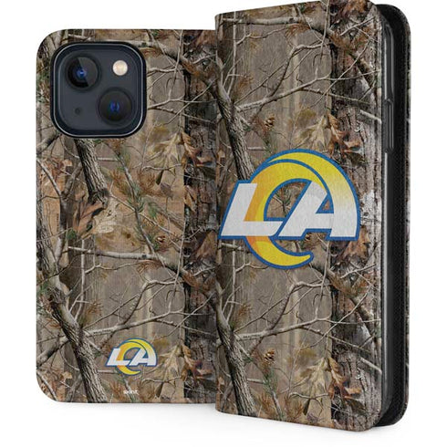 NFL Los Angeles Rams Realtree AP Camo iPhone 15 Folio Case