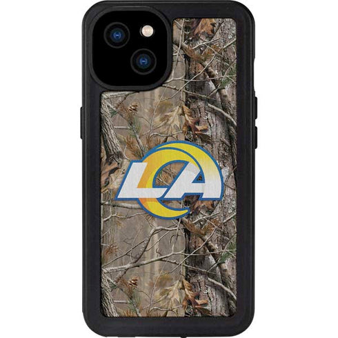 NFL Los Angeles Rams Realtree AP Camo iPhone 15 Plus Waterproof Case
