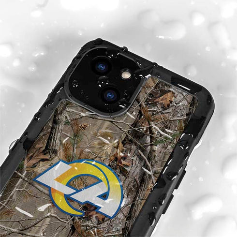 NFL Los Angeles Rams Realtree AP Camo iPhone 15 Plus Waterproof Case