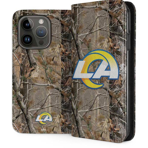 NFL Los Angeles Rams Realtree AP Camo iPhone 15 Pro Folio Case