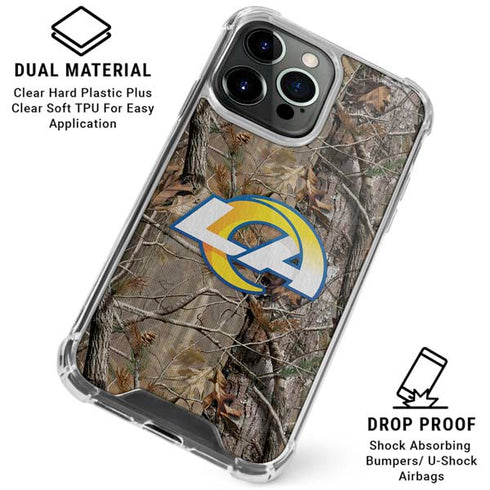 NFL Los Angeles Rams Realtree AP Camo iPhone 16 Pro Clear Case