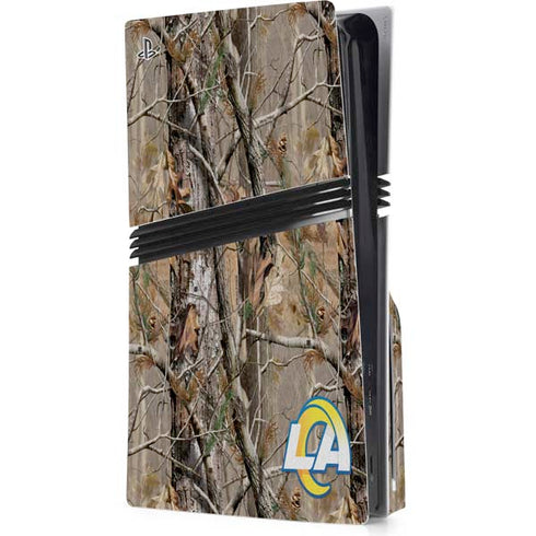 NFL Los Angeles Rams Realtree AP Camo PS5 Pro Disk Console Skin