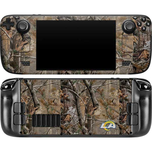 NFL Los Angeles Rams Realtree AP Camo Steam Deck Handheld Gaming Computer OLED Skin