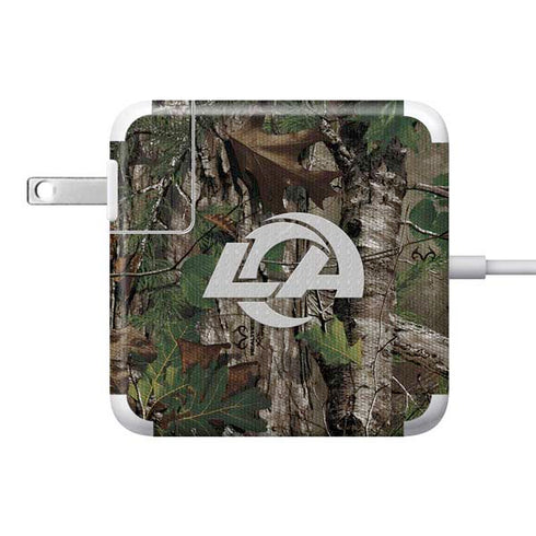 NFL Los Angeles Rams Realtree Xtra Green Camo 85W Power Adapter (15 and 17 inch MacBook Pro Charger) Skin