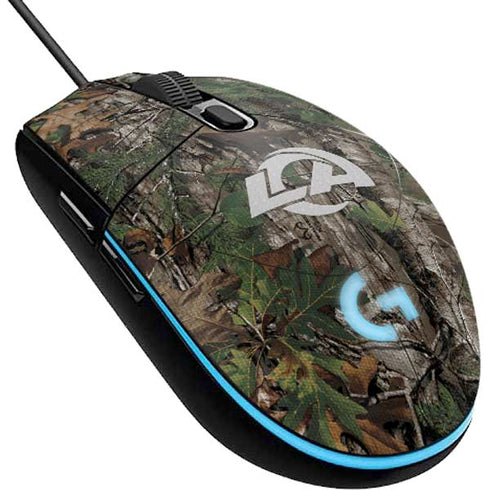 NFL Los Angeles Rams Realtree Xtra Green Camo G203 Prodigy RGB Wired Gaming Mouse Skin