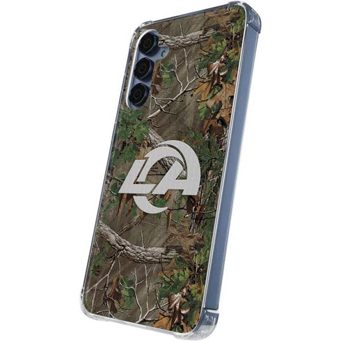 NFL Los Angeles Rams Realtree Xtra Green Camo Galaxy A55 5G Clear Case