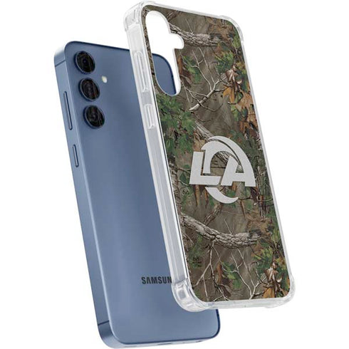 NFL Los Angeles Rams Realtree Xtra Green Camo Galaxy A55 5G Clear Case