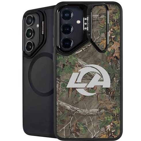 NFL Los Angeles Rams Realtree Xtra Green Camo Galaxy S24 FE Kickstand Case
